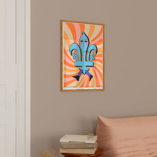 Affiche - Fleur de lys psychédélique jaune et orange