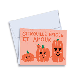 Carte de souhaits - Citrouille épicée et amour
