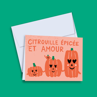 Carte de souhaits - Citrouille épicée et amour