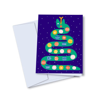 Greeting card - Snake Christmas tree