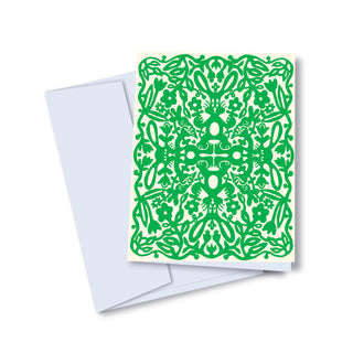 Carte de souhaits - Motif printannier façon papier découpé