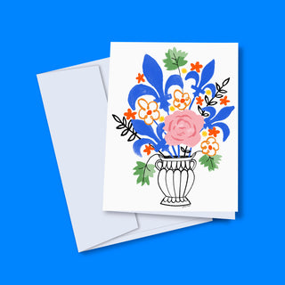 Greeting Card - Quebec fleurs-de-lis  bouquet