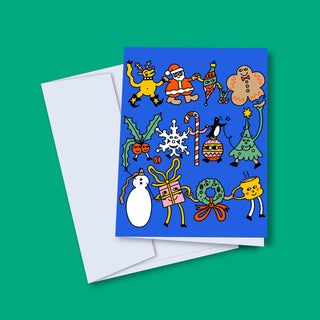 Carte de souhaits - Farandole de Noël