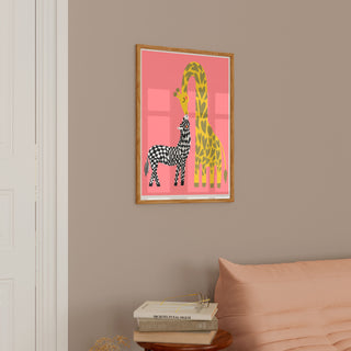 Affiche - Zèbre et girafe