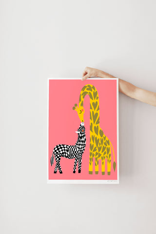 Affiche - Zèbre et girafe