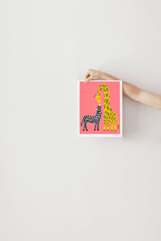 Affiche - Zèbre et girafe