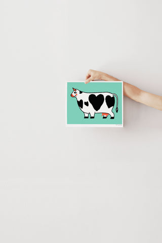 Affiche - Vache coeur