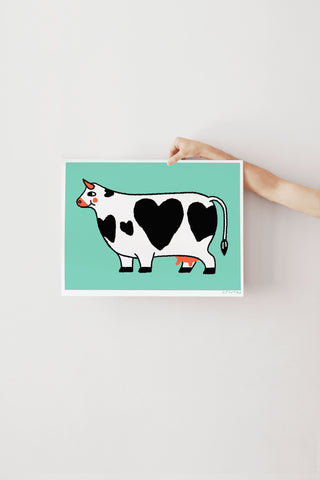 Affiche - Vache coeur