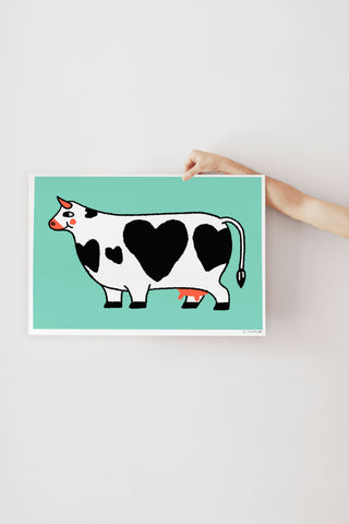 Affiche - Vache coeur