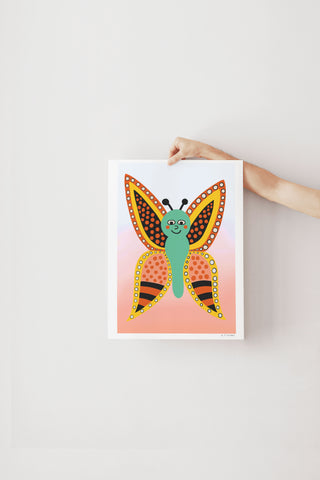 Affiche - Papillon orangé