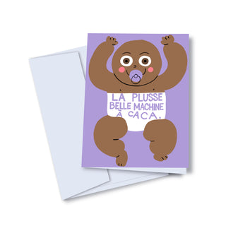 Greeting card - The most beautiful poop machine | coffee