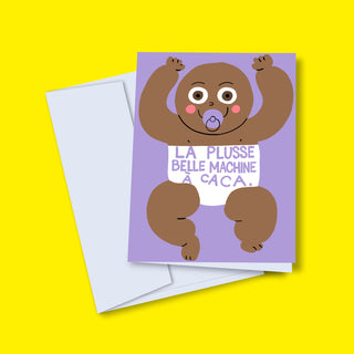 Greeting card - The most beautiful poop machine | coffee