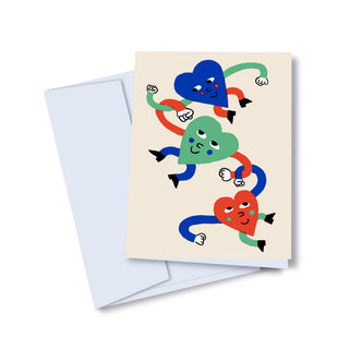 Greeting card - Hearts Barrel of monkeys