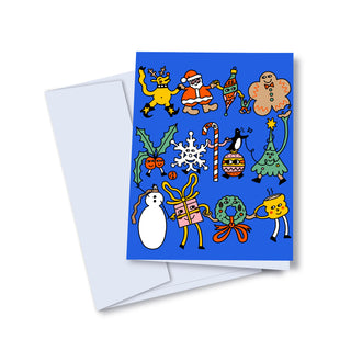 Carte de souhaits - Farandole de Noël