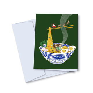 Carte de souhaits - Nouilles ramen de Noël