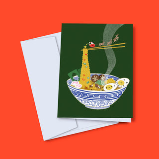Carte de souhaits - Nouilles ramen de Noël