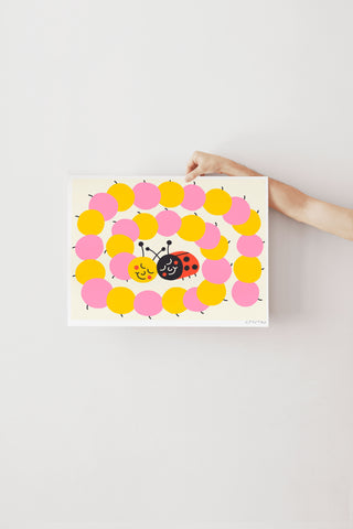 Print - Caterpillar and ladybug