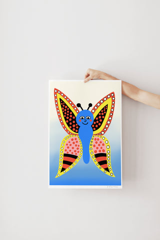 Affiche - Papillon Bleuté