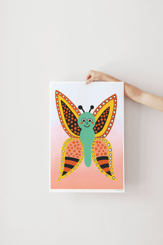 Affiche - Papillon orangé