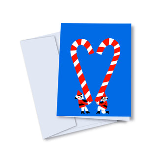 Greeting card - Candy cane heart