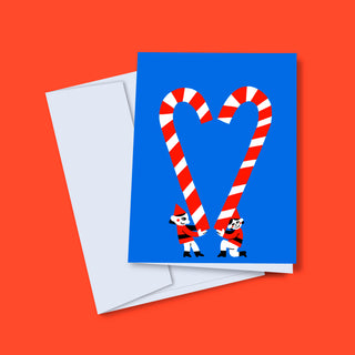 Greeting card - Candy cane heart